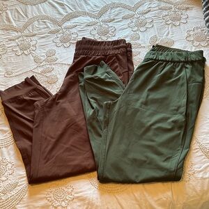 Women's Pull-On Leggings Joggers - Green & Brown